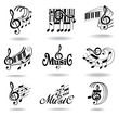 Music notes. Set of music design elements or icons.