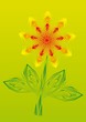 Gold fire flower on isolated background.. Illustration.
