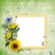Illustration: Bright summer frame with colorful flowers Bright summer frame with colorful flowers