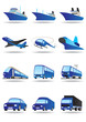 Road, sea and space transport icons set