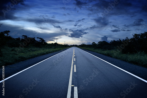 Photo: Remote road at sunset Remote road at sunset