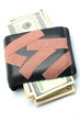 Money in Wallet with Medical Plaster
