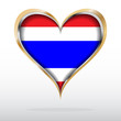 Vector illustration of Thai flag in golden heart