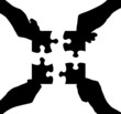 Hands and puzzle