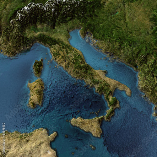 Illustration: Italy 3d map Italy 3d map
