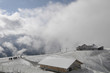 Photo: Huts in fresh summer snow on Mannlichen Huts in fresh summer snow on Mannlichen