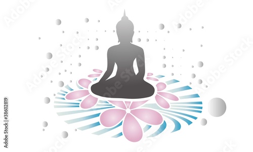 Vector: Buddha mit Lotosblumen Buddha mit Lotosblumen