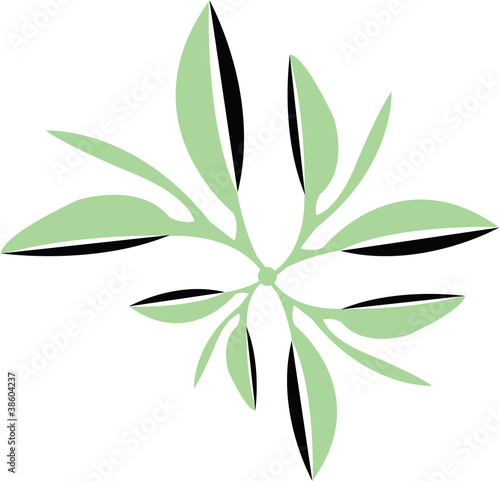 Vector: Tea leaves in set Tea leaves in set