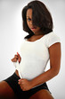 Photo: Sexy Young Black Woman in Tshirt and Shorts Sexy Young Black Woman in Tshirt and Shorts