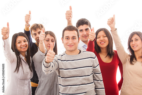 Photo: Happy Multiracial Group with Thumbs Up Happy Multiracial Group with Thumbs Up