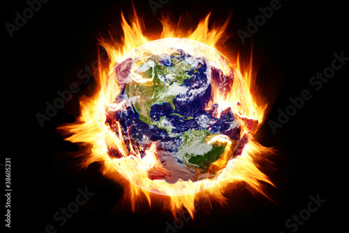 Illustration: Burning earth - Earth texture by NASA Burning earth - Earth texture by NASA