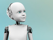 The face of a child robot.