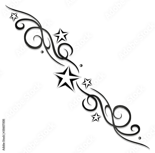 Tattoo Tribal Sterne stars Logo black grey