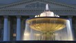 Fountain  in front of theater Bolshoi is shone in night lamps