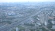 Cars go on highway in morning, defocused