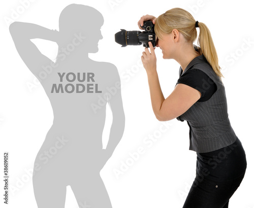 Foto: Fotografin mit Modell Fotografin mit Modell