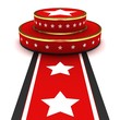 A red carpet and velvet rope