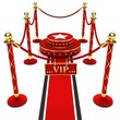 A red carpet and velvet rope A red carpet and velvet rope