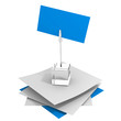 Leeres blaues Etikett, Klammer