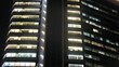 Lift goes upwards and downwards in skyscraper
