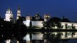 Reflection Novodevichy of monastery is visible in water