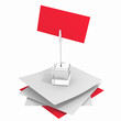 Leeres Etikett- Weiss- Rot