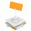 Leeres Etikett- Weiss- Orange