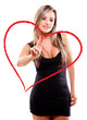 Photo: Woman drawing a heart Woman drawing a heart
