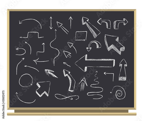 Vector: arrows on blackboard arrows on blackboard