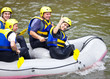Happy people boat river