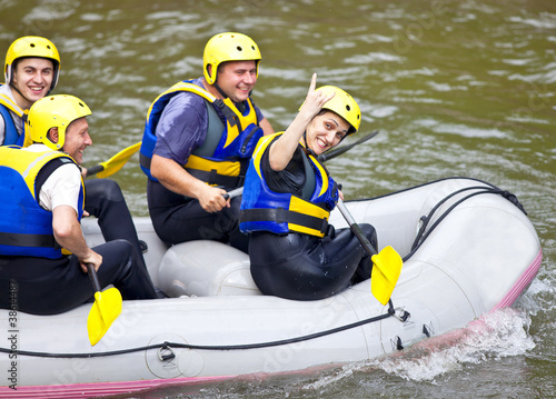 Photo: Happy people boat river Happy people boat river