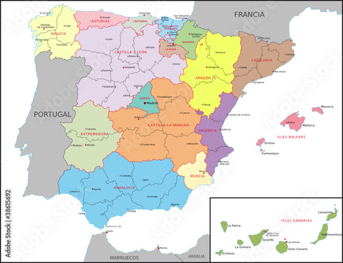 Vektor: Spanien, Verwaltung Spanien, Verwaltung