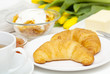 Continental breakfast and flowers