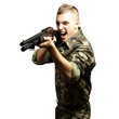 soldier aiming