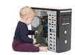 young child with open computer