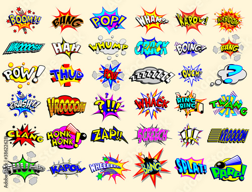 Cartoon text explosions