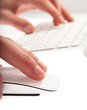 man typing on a keyboard