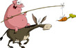 Pig on a donkey