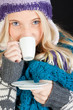 beautiful woman having cup of coffee