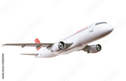 Photo: commercial plane model isolated on white commercial plane model isolated on white