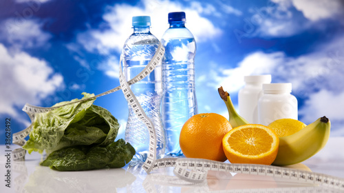Photo: Fitness Food and blue sky Fitness Food and blue sky