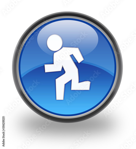 Illustration: Running Glossy Icon Running Glossy Icon