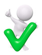 3d man with green check mark