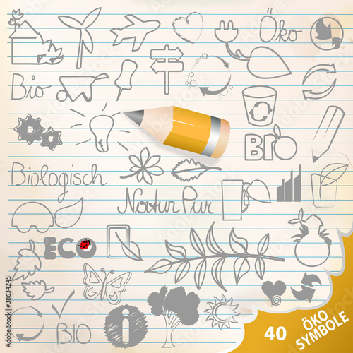 Vektor: icon set - 40 öko symbole icon set - 40 öko symbole
