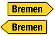 2 Pfeilschilder gelb BREMEN