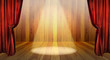 Red curtain opening scene on premiere