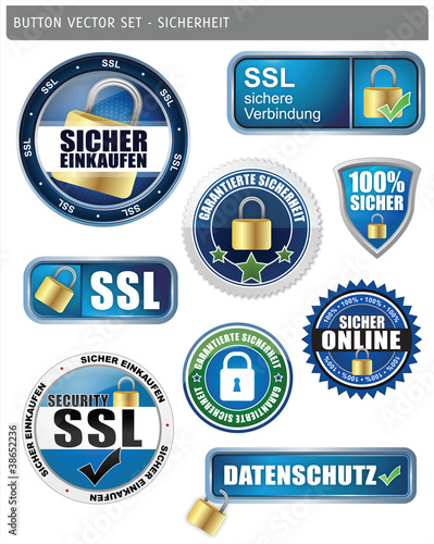 Vector: Button Vector Set - Sicherheit Button Vector Set - Sicherheit