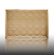 empty cardboard box on reflect floor and white background