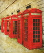 red phone boxes photo