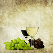red and white wine print